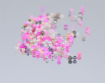 Pinky grey beads mix, Light Pink seed beads mix 40 gr. Czech seed beads Preciosa 10/0, beading jewelry supplies, glass Beads 2mm