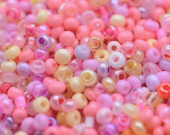 Baby pink beads mix, light Pink seed beads mixture, sweet pink beads mix 40 gr. Czech seed beads Preciosa 10/0, glass beads rocaille round