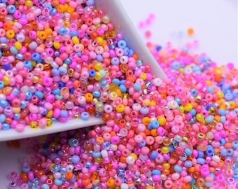 Candy mix PRECIOSA seed beads, Multicolor sweet beads, opaque round 10/0 size, quantity 40 gr. beading handicraft. rocaille Czech mix beads