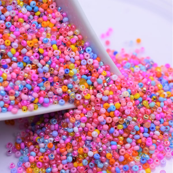 Candy mix PRECIOSA seed beads, Multicolor sweet beads, opaque round 10/0 size, quantity 40 gr. beading handicraft. rocaille Czech mix beads