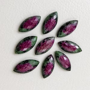 A One Quality Ruby Zoisite Both Side Checker Cut Marquise Shape Calibrated Wholesale Gemstone (5x10- 15x30 MM) All Size Available
