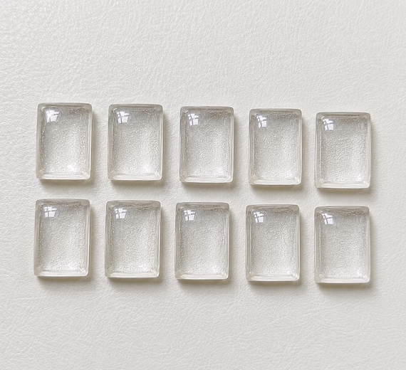 Classic Crystal Quartz Rectangle Shape Cabochon Calibrated Wholesale Gemstone-5x10 To 15x30 MM All Size Available