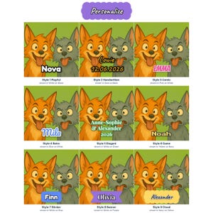 Fox Fridge Magnet Set, Wooden Magnets with Playful Foxes, Woodland Animal Kitchen Decor, Handmade in Belgium 画像 2