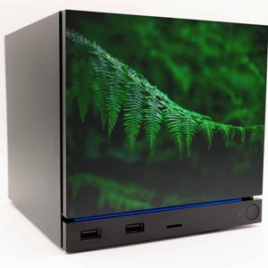 Painel frontal em formato de folha de samambaia para máquina a vapor 2026, painel fotográfico magnético impresso em 3D com motivos da natureza. imagem 3