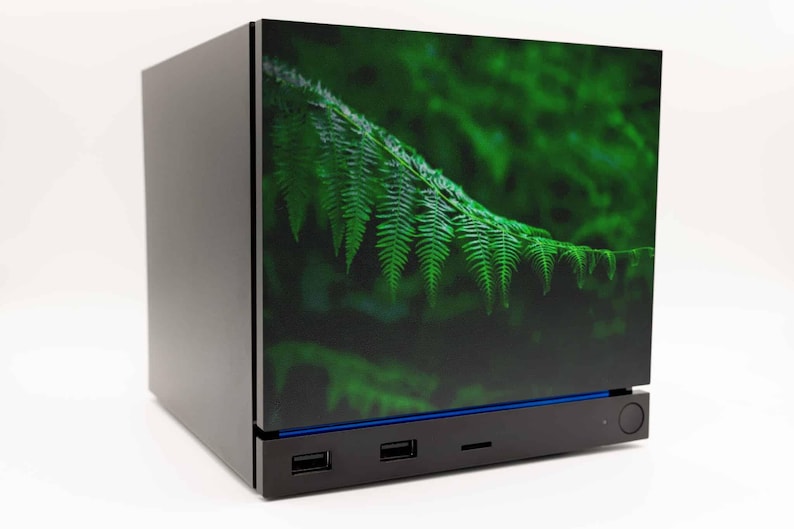 Painel frontal em formato de folha de samambaia para máquina a vapor 2026, painel fotográfico magnético impresso em 3D com motivos da natureza. imagem 3