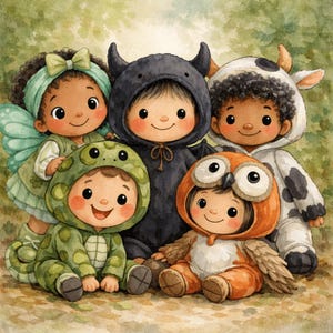 Animal Costume Friends Magnet Set of 5 | Wood Fridge Magnets for Kids | Forest Adventure Gift Belgium image 5