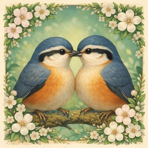 Lovebirds Fridge Magnet Set, Wooden Bird Magnets UV Printed on Linden Wood, Cute Animal Magnets, Belgium Handmade Gift image 5