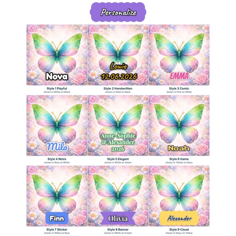 Butterfly Magnets Set of 5 | Wood Fridge Magnets | Watercolor Butterfly Art | Neodymium Magnet | Nature Gift | Handmade in Belgium image 2