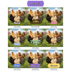 Chicken Breed Magnet Set | Silkie Brahma Hen Wood Fridge Magnets | Farmhouse Kitchen Decor | Poultry Lover Gift | Belgium Handmade image 2