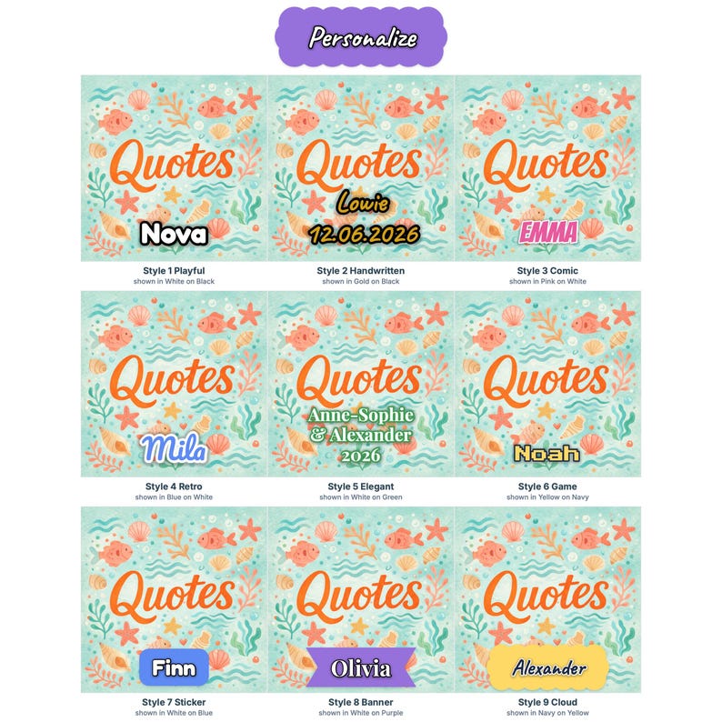Sea Quotes Magnet Set #4 - Love & Togetherness Fridge Magnets - Linden Wood, Belgium Handmade Gift image 2