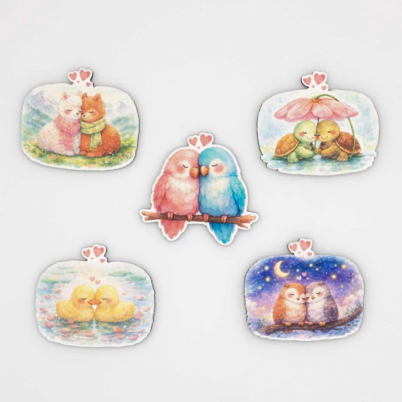 Juego de imanes para nevera con diseño de animales, imanes de madera para acoplar, bonito regalo de decoración para la cocina, hechos a mano en Bélgica, juego de imanes de neodimio imagen 4