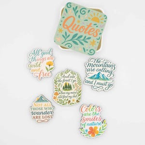 Nature Quote Fridge Magnets - Wood Magnet Set for Nature Lovers, Dreamers and Walkers, Belgium Handmade image 1
