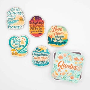Sea Quotes Magnet Set #4 - Love & Togetherness Fridge Magnets - Linden Wood, Belgium Handmade Gift image 1