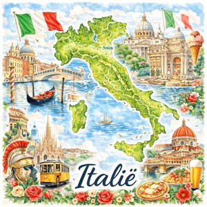 Italian Cities Fridge Magnets - Rome, Venice, Milan, Florence, Naples - Wood Magnet Set, Handmade in Belgium image 4