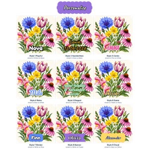 Flower Fridge Magnet Set - Wood Magnets with Floral Print - Neodymium Magnets - Belgian Handmade Kitchen Gift image 2