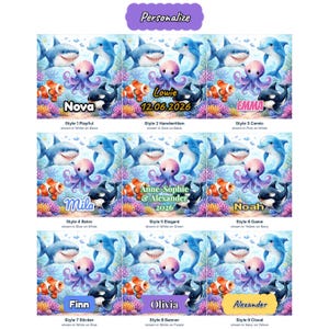 Juego de imanes de madera con animales marinos - Imanes submarinos para nevera - Regalo artesanal para niños - Hecho en Bélgica imagen 2