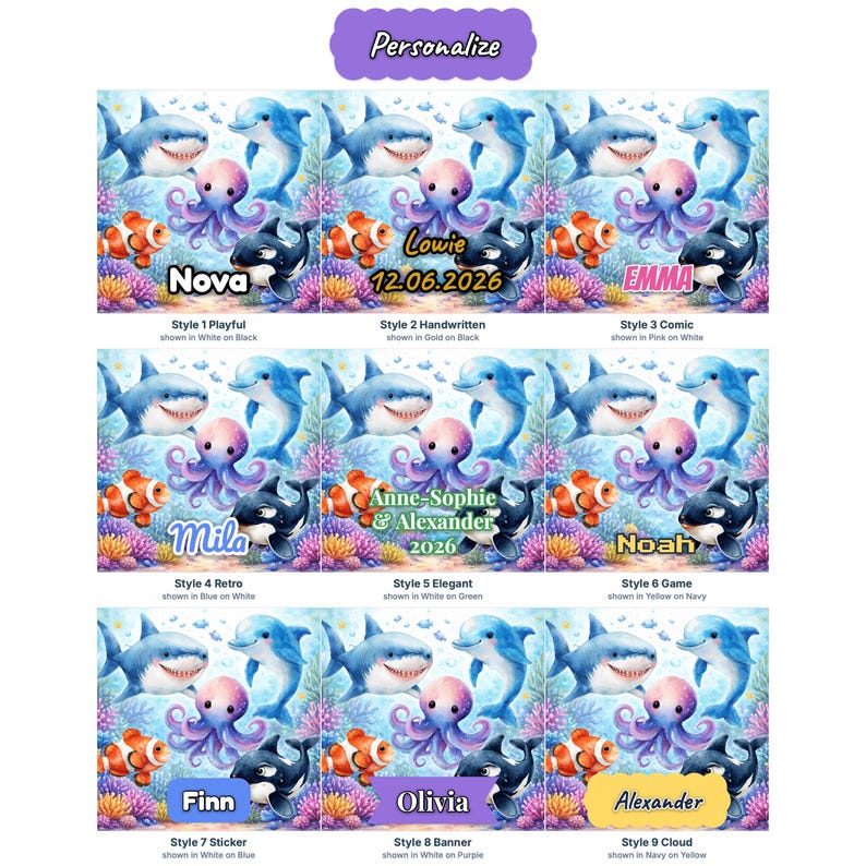 Juego de imanes de madera con animales marinos - Imanes submarinos para nevera - Regalo artesanal para niños - Hecho en Bélgica imagen 2