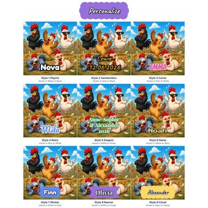 Funny Chicken Fridge Magnets - Wood Magnet Set - Kitchen Decor Gift - Handmade in Belgium image 2