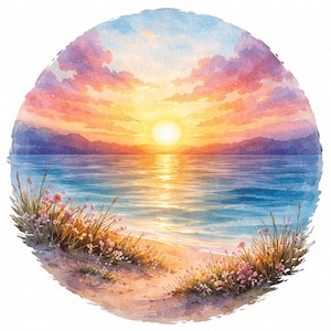 Sunset Fridge Magnet Set - Wood Landscape Magnets for Kitchen - Housewarming Gift - Handmade in Belgium image 5