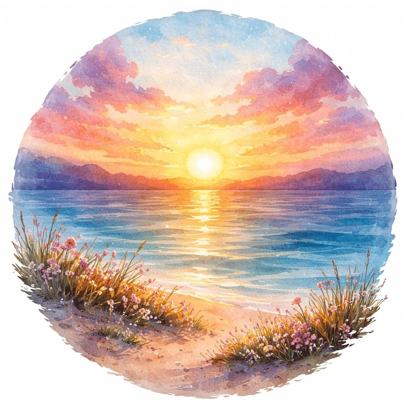 Sunset Fridge Magnet Set - Wood Landscape Magnets for Kitchen - Housewarming Gift - Handmade in Belgium image 5