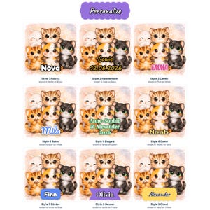 Set di 5 calamite a forma di gatto - Calamite da frigorifero in legno - Decorazioni per la cucina a tema gattini - Regalo fatto a mano - Prodotto in Belgio immagine 2