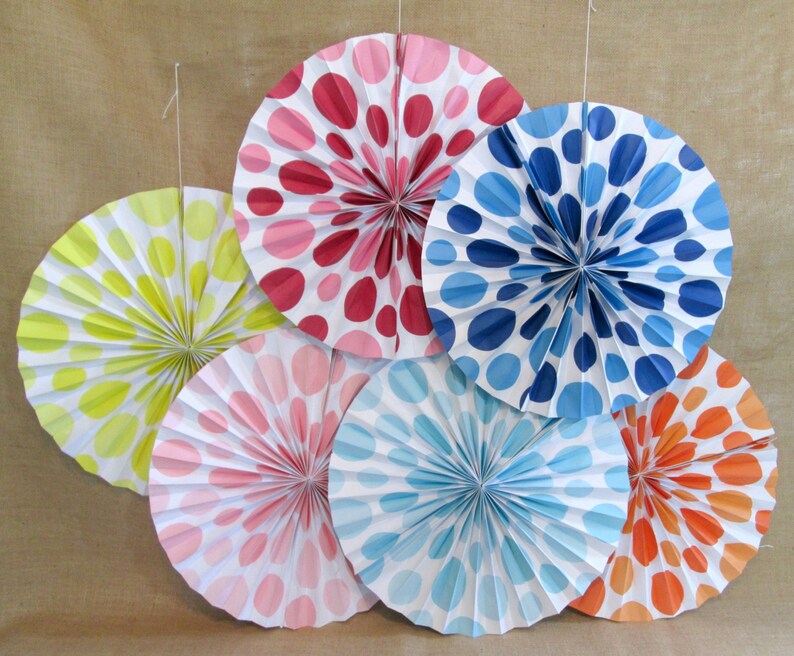 Party Backdrop Hanging Party Decorations Fans Birthday Etsy
