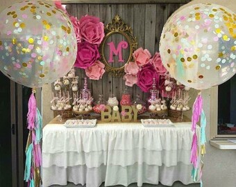 Confetti Balloons Birthday Balloons Balloon Bouquet Kit Balloon Set Giant 36" Balloon Large 24" Balloon Confetti Kit XL Balloons Baby Shower