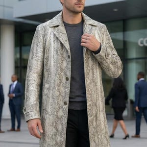 Victor Gideon Crocodile Texture Echtleder Trenchcoat - Resident Evil Inspiriert Duster Cosplay Kostüm