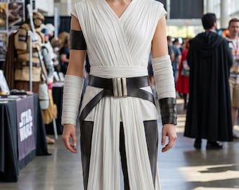 Déguisement Jedi Rey pour femme - Ensemble complet inspiré de l'Ascension de Skywalker avec accessoires
