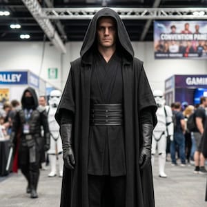 Disfraz de cosplay de Darth Vader Black Jedi inspirado en Star Wars: Túnica de Darth Vader, atuendo de Lord Sith.
