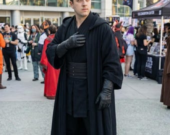 スター・ウォーズにインスパイアされた黒いジェダイローブチュニック衣装 シス卿コスプレコスチューム
