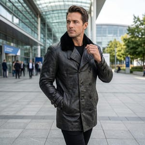 Leon S Kennedy RE9 Schwarze Lederjacke - Resident Evil Requiem Inspiriert Cosplay Kostüm Bild 2