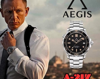 Reloj de buceo en homenaje a James Bond - Cristal de zafiro, movimiento automático NH35