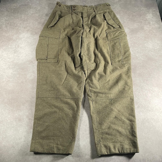 1962 West German Army Wool Field Trousers Pants Olive… - Gem