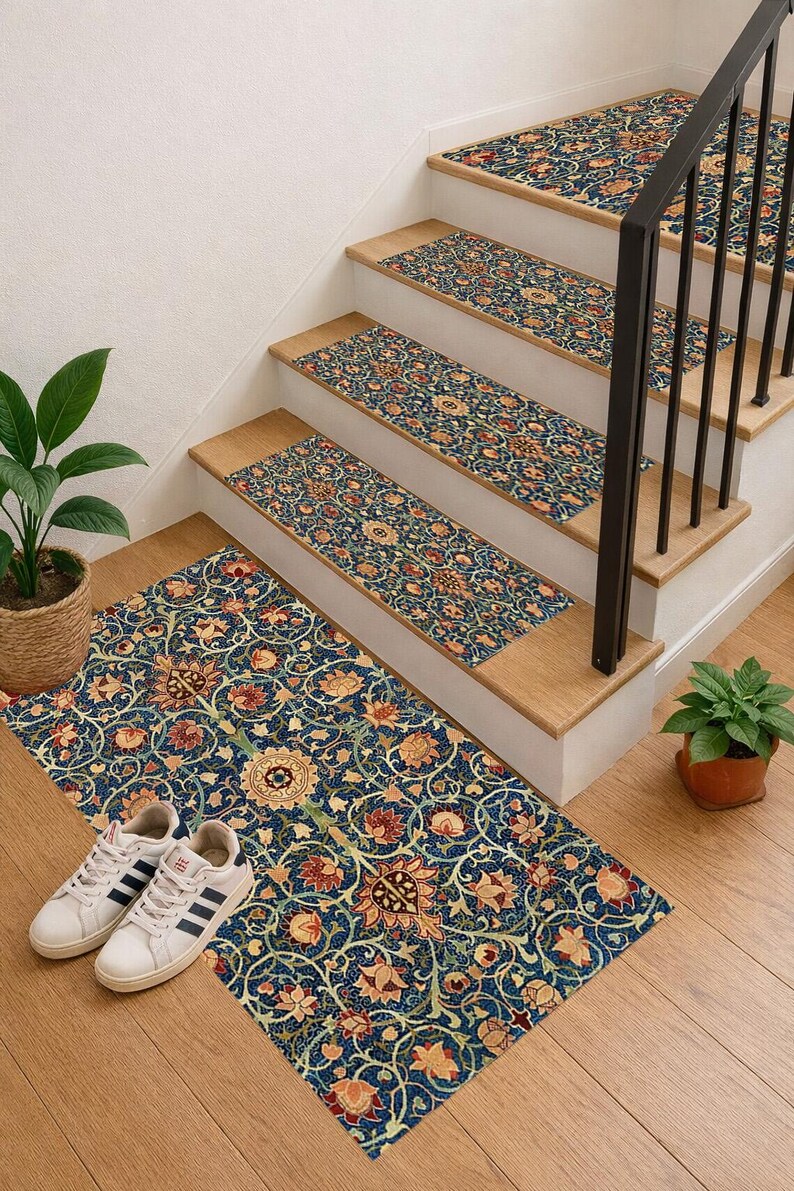 Decorative Stair Rug, Stair Step Cover, Modern Stair Treads, Rustic ...