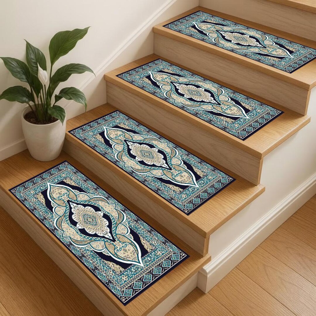 Decorative Stair Rug, Stair Step Cover, Modern Stair Treads, Rustic ...