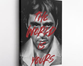 Tony Montana 'The World Is Yours' Canvas Poster - Scarface Inspired Art