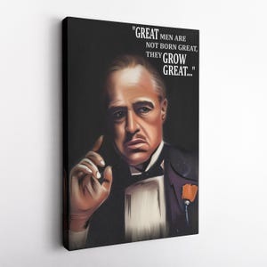 Gudfadern-citat Canvastavla – Vito Corleone inramad väggkonst, handgjord filmdekor
