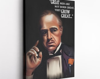 The Godfather Quote Canvas Poster – Vito Corleone Framed Wall Art, Handmade Movie Decor
