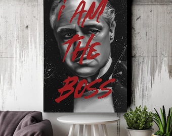 Vito Corleone "I Am The Boss" Canvas Art – The Godfather Poster