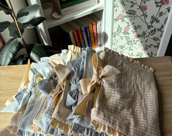 Handmade Quilted Ruffle Bow Tie Book Sleeves
