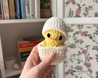 Crochet Chick in Egg Amigurumi Stuffed Plushie