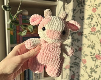 Crochet Cow Handmade Stuffed Amigurumi Plushie