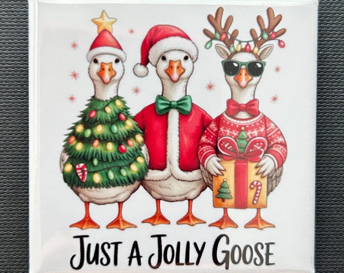 Jolly Holiday Goose Funny 2x2 Square Magnet