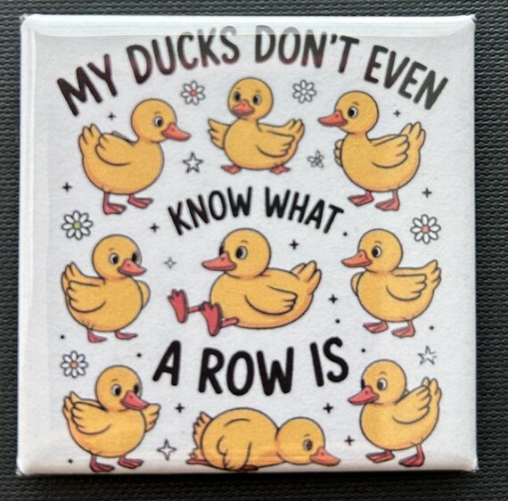 Funny Ducks in a Row Magnet