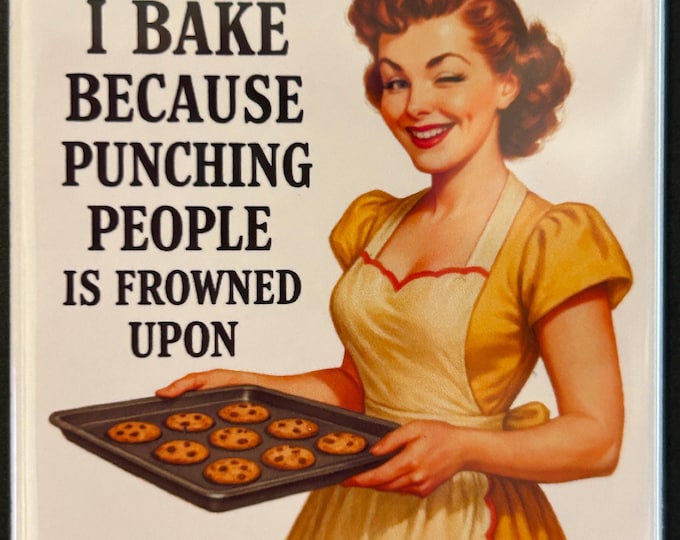 Funny Stress Baking Retro Magnet