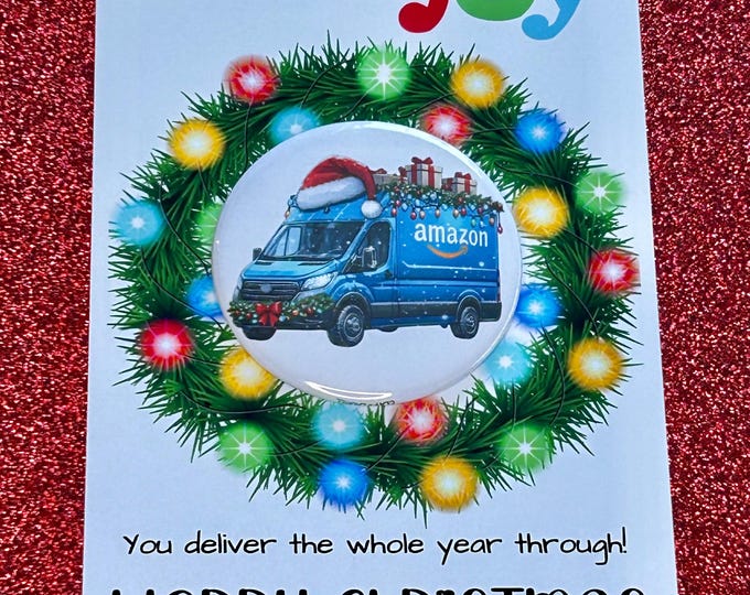 Amazon Delivery Christmas Magnet with Greeting