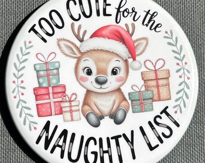 Cute Funny Reindeer Naughty List Magnet