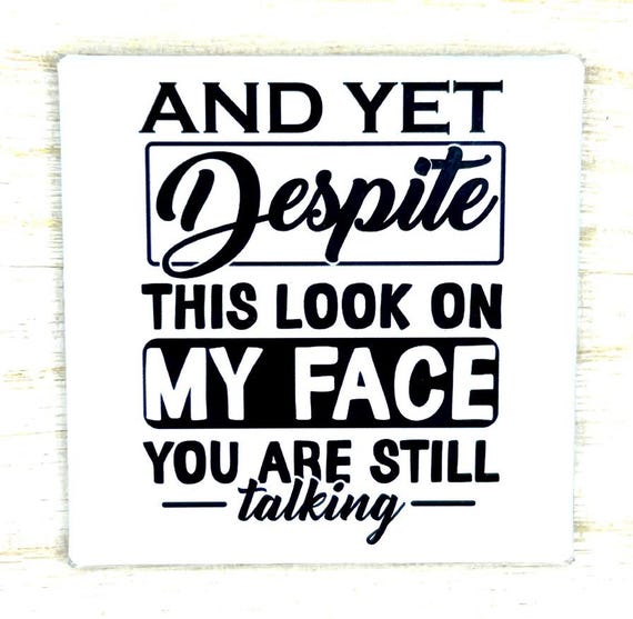 Funny Magnet "And Yet Despite This Look On My Face You Are Still Talking"