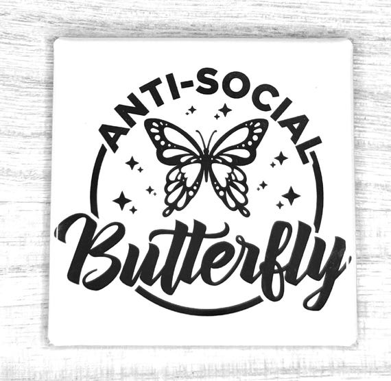 Funny Magnet "Anti-Social Butterfly"